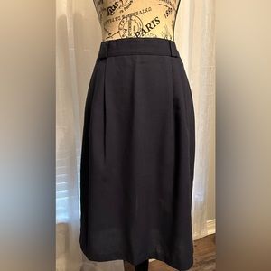 Vintage Kathie Lee Navy Blue Pleated Skirt